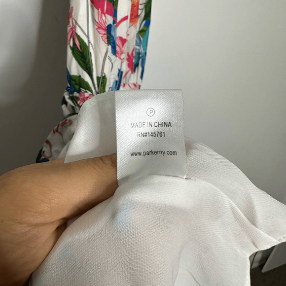 PARKER Allister Dress In Floral Fiesta Silk Halter Ruffle High Low Women's XS - Picture 6 of 7